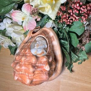 Vintage carved conch shell